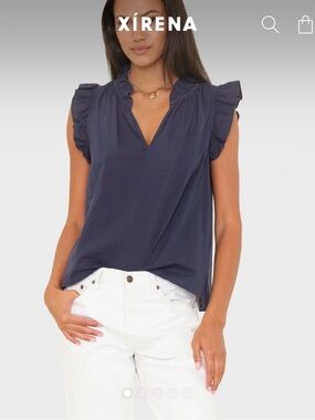 XiRENA Navy Blouse